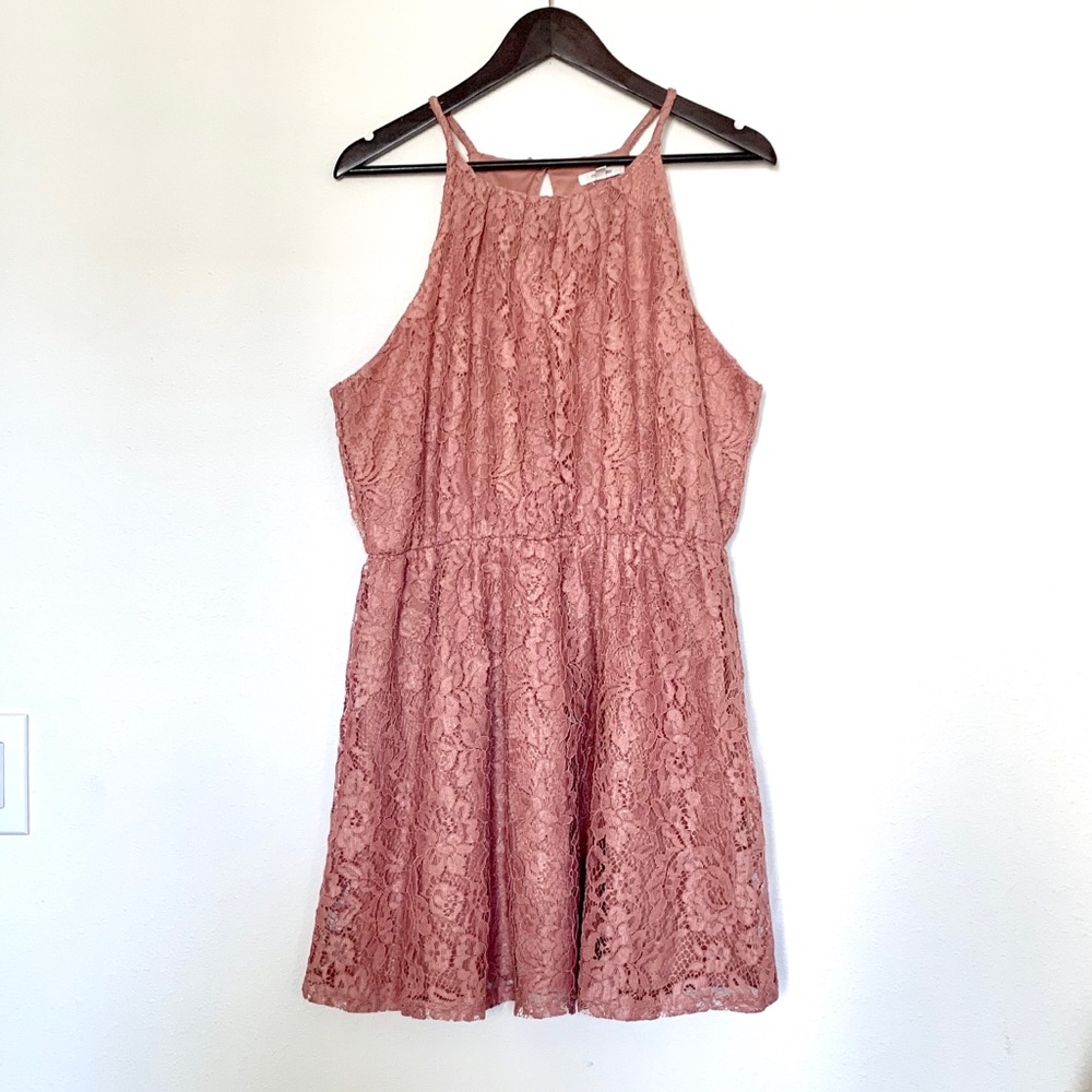 BOGO FREE Pink Lace Cocktail Dress A Line Dress - Picture 3 of 4